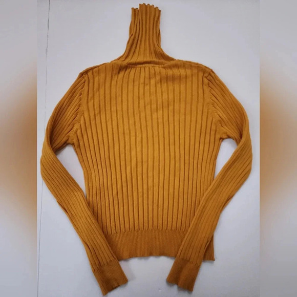 Zara Knit Mellow Yellow Ribbed Viscosa Long Sleeve Pullover Sweater, Warm, sz Lg - Picture 3 of 15